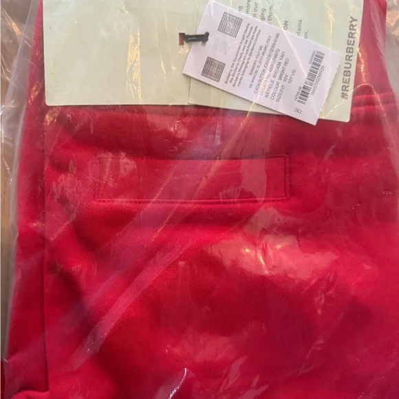 Burberry, NWTs Red Kids script logo track pants size 10 Y